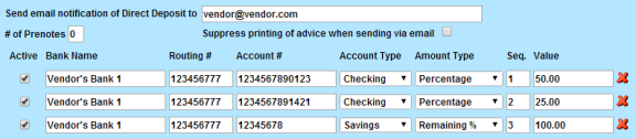 Direct Deposit into multiple accounts, one bank